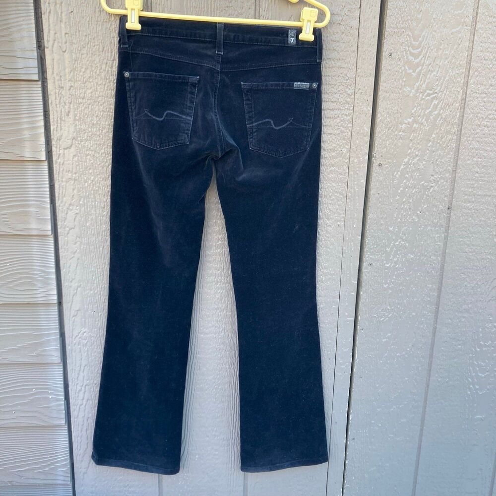 7 for all mankind black velvet bootcut pants women’s size 27